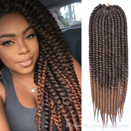 Factory best price Twist Hair Jumbo Braids 22 inch 120g Synthetic Crochet Hair Braiding Hair for women 2020 jumbo twist crochet